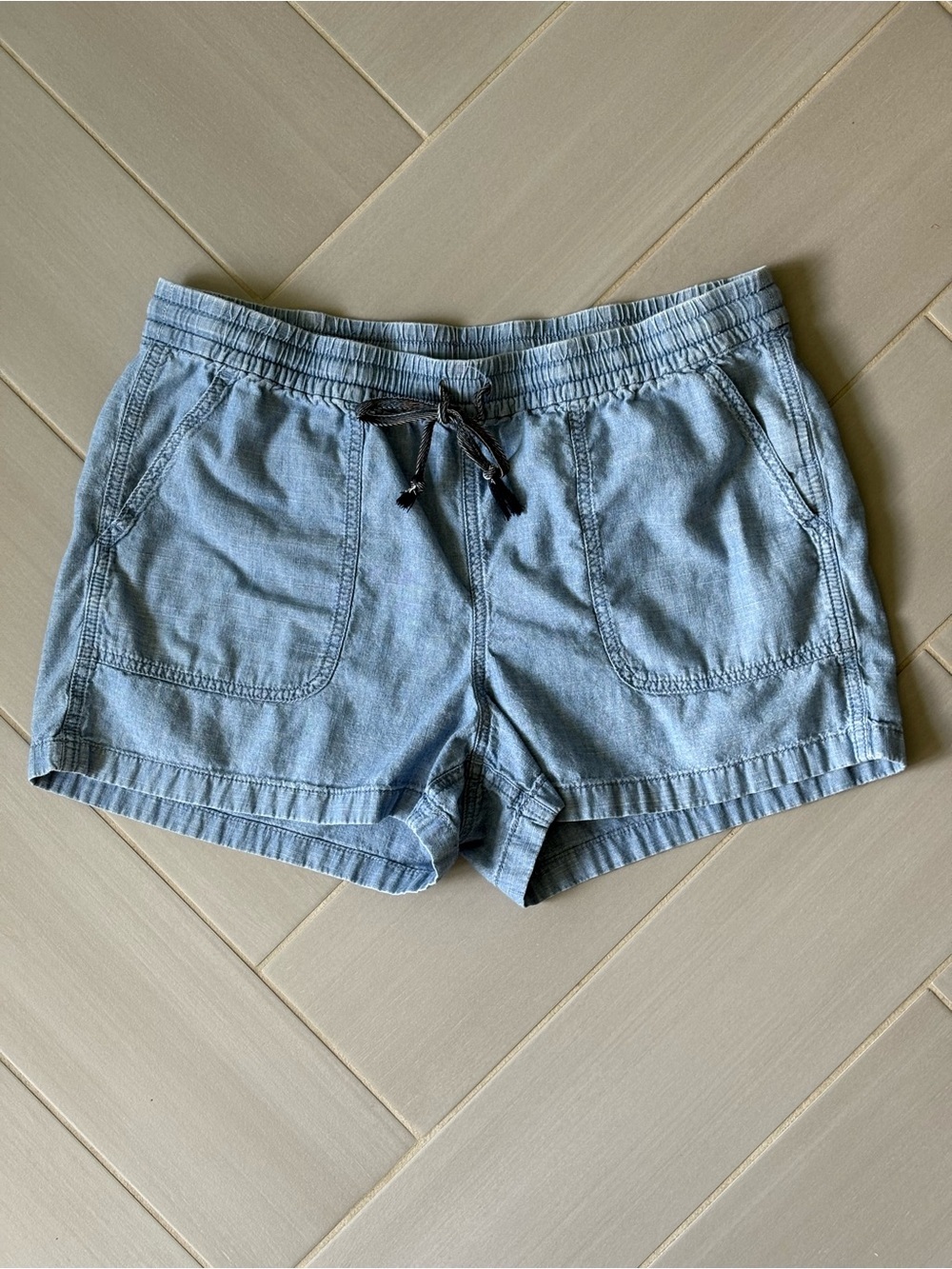 J. Crew Chambray Light Blue Drawstring Shorts